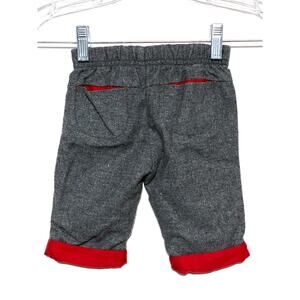 Baby Gap Gray Pants Red Cuffs Recycled Wool Polyester Blend Newborn 12-17 Lbs